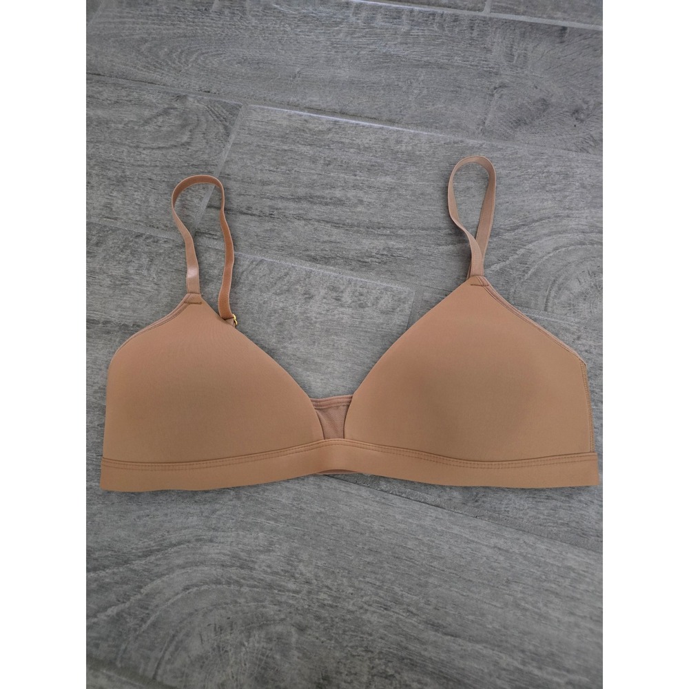 Pepper Feel Good Wire Free T Shirt Wireless Bra Tan Nude Mesh Bralette Medium